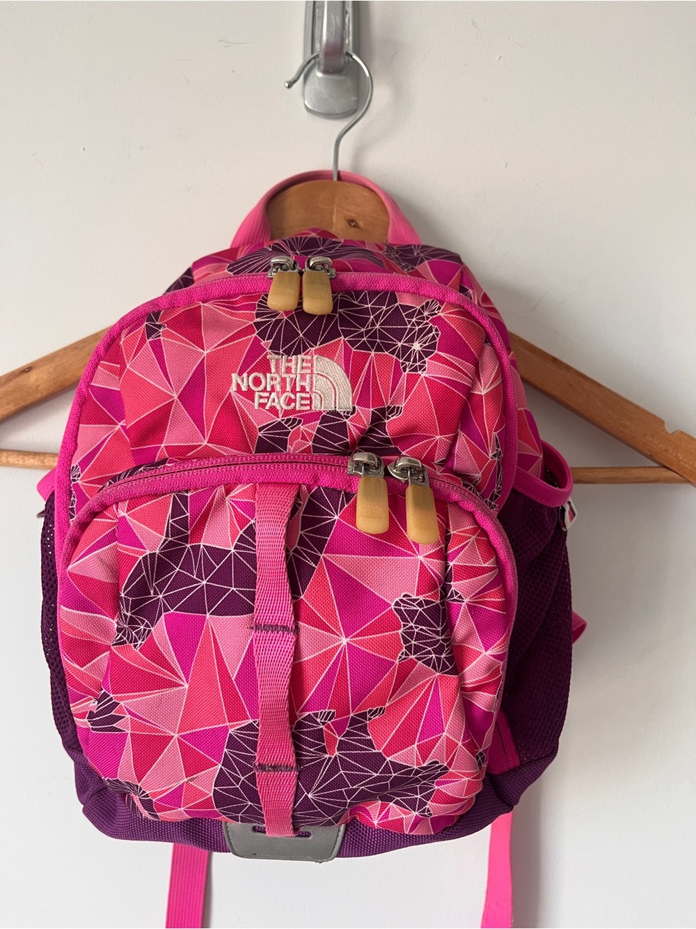 The North Face Youth Mini Explorer Backpack | Geometric Pattern | Sprout | Pink